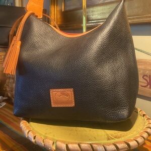 Dooney & Bourke Paige Pebbled Italian Leather Hobo Shoulder Bag Black